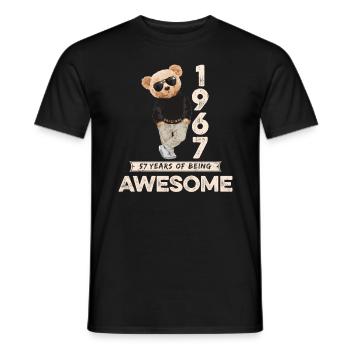 1967 Geburtstag Teddy Bär Being Awesome Orignal - Männer T-Shirt - Schwarz - Vorne - AI Model Male 178 light (178cm)