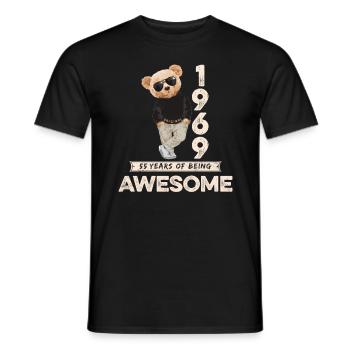 1969 Geburtstag Teddy Bär Being Awesome Orignal - Männer T-Shirt - Schwarz - Vorne - AI Model Male 178 light (178cm)