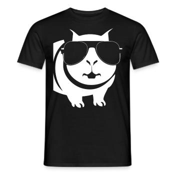 Cochon d’Inde drôle avec des lunettes de soleil Cochons d’Inde - T-shirt homme - noir - Devant - AI Model Male 178 light (178cm)