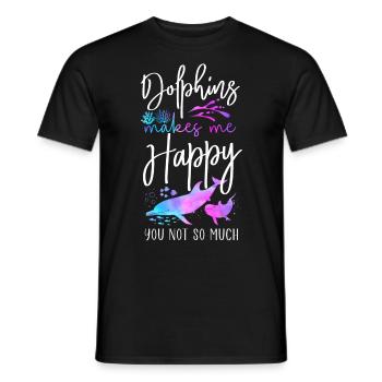Dauphins Les dauphins me rendent heureux - T-shirt homme - noir - Devant - AI Model Male 178 light (178cm)