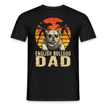 English Bulldog Dad - Men's T-Shirt - black - Front - AI Model Male 178 light (178cm)