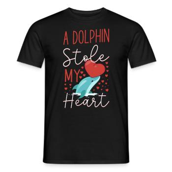 Dolphin Valentines Day A Dolphin - Men's T-Shirt - black - Front - AI Model Male 178 light (178cm)