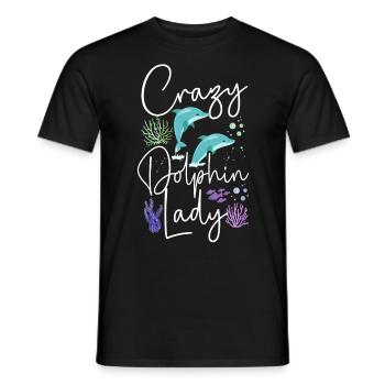 Dolphin Crazy Dolphin Lady - Männer T-Shirt - Schwarz - Vorne - AI Model Male 178 light (178cm)