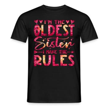 Je suis la sœur aînée, je fais les règles - T-shirt homme - noir - Devant - AI Model Male 178 light (178cm)