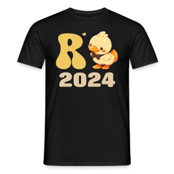 Rente 2024 Entchen Rentenalter Renteneintritt - Männer T-Shirt - Schwarz - Vorne - AI Model Male 178 light (178cm)