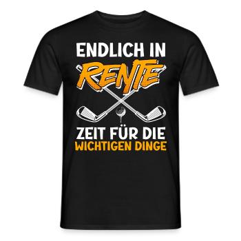 Endlich Rente Zeit für Wichtigen Dinge Golf - Männer T-Shirt - Schwarz - Vorne - AI Model Male 178 light (178cm)