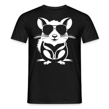 Funny Pet Rat with Sunglasses Fancy Rats - Men's T-Shirt - black - Front - AI Model Male 178 light (178cm)