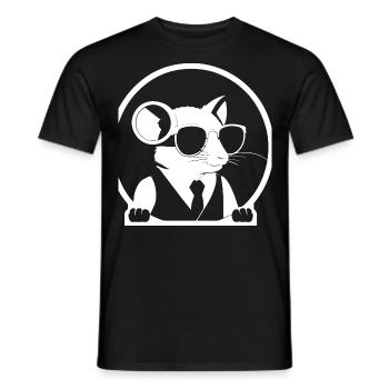 Lustige Hausratte mit Sonnenbrille Fancy Rats - Männer T-Shirt - Schwarz - Vorne - AI Model Male 178 light (178cm)