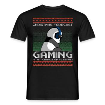 Drôle Noël Prévisions Jeux Panda Laid Noël - T-shirt homme - noir - Devant - AI Model Male 178 light (178cm)