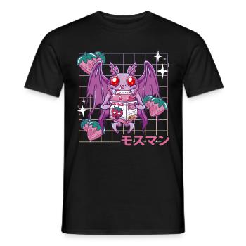 Mothman Strawberry Milk Shake - Men's T-Shirt - black - Front - AI Model Male 178 light (178cm)