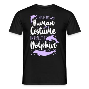 Dolphin This Is My Human Costume - Men's T-Shirt - black - Front - AI Model Male 178 light (178cm)