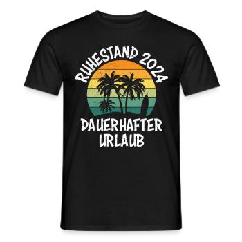 Ruhestand 2024 Dauerhafter Urlaub Reisen - Männer T-Shirt - Schwarz - Vorne - AI Model Male 178 light (178cm)