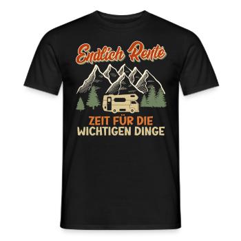 Endlich Rente Zeit für die Wichtigen Dinge Rentner - Männer T-Shirt - Schwarz - Vorne - AI Model Male 178 light (178cm)