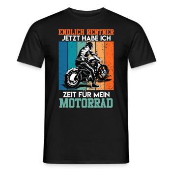 Endlich Rente Jetzt hab ich Zeit für mein Motorrad - Männer T-Shirt - Schwarz - Vorne - AI Model Male 178 light (178cm)