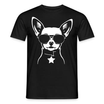 Lustiger Chihuahua mit Sonnenbrille Chihuahuas - Männer T-Shirt - Schwarz - Vorne - AI Model Male 178 light (178cm)