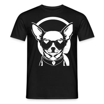Chihuahua drôle portant des lunettes de soleil Chihuahuas - T-shirt homme - noir - Devant - AI Model Male 178 light (178cm)