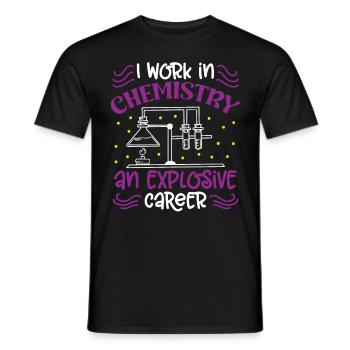 Chemist Work In Chemistry Explosive Career Chemistry - Men's T-Shirt - black - Front - AI Model Male 178 light (178cm)