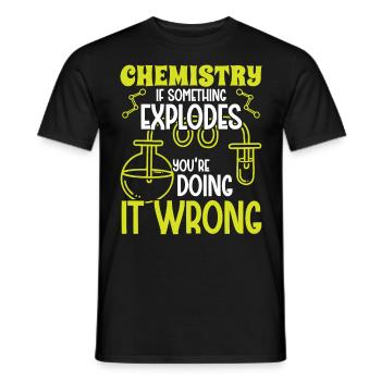 Chimiste Si quelque chose explose Technicien chimiste en chimie - T-shirt homme - noir - Devant - AI Model Male 178 light (178cm)