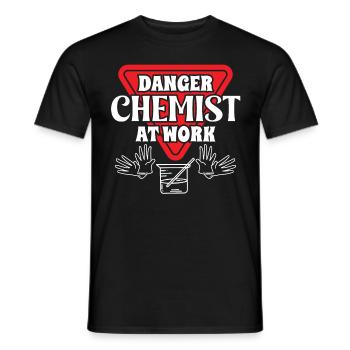 Chemist Danger Chemist At Work Chemistry Chemical Technician - Men's T-Shirt - black - Front - AI Model Male 178 light (178cm)