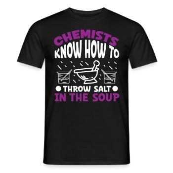 Chimiste Jeter Du Sel Dans La Soupe Chimie Technicien Chimiste - T-shirt homme - noir - Devant - AI Model Male 178 light (178cm)