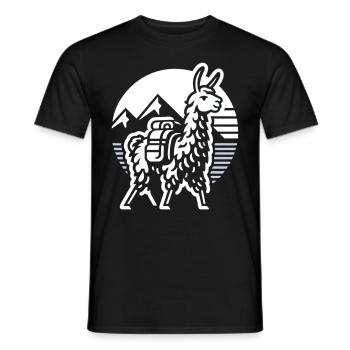 Schlichtes Berglama: Abenteuer Pur - Männer T-Shirt - Schwarz - Vorne - AI Model Male 178 light (178cm)