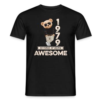 1979 Geburtstag Teddy Bär Being Awesome Orignal - Männer T-Shirt - Schwarz - Vorne - AI Model Male 178 light (178cm)