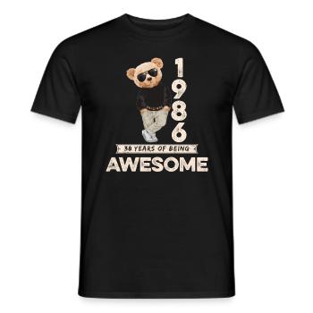 1986 Geburtstag Teddy Bär Being Awesome Orignal - Männer T-Shirt - Schwarz - Vorne - AI Model Male 178 light (178cm)