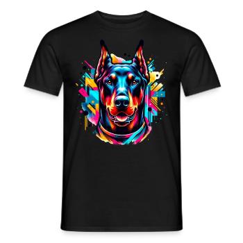 Painted Dog seven - Männer T-Shirt - Schwarz - Vorne - AI Model Male 178 light (178cm)