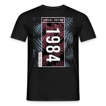 Special Edition 1984 Birthday Urban Graphic - Men's T-Shirt - black - Front - AI Model Male 178 light (178cm)