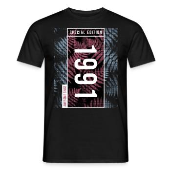 Special Edition 1991 Birthday Urban Graphic - Men's T-Shirt - black - Front - AI Model Male 178 light (178cm)