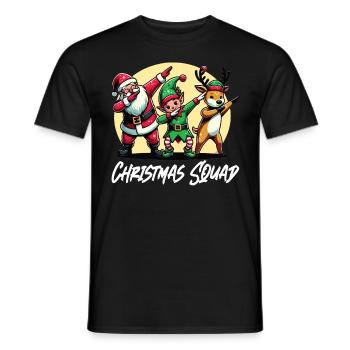 Christmas Squad Santa Claus Weihnachten Xmas - Men's T-Shirt - black - Front - AI Model Male 178 light (178cm)