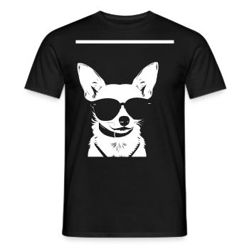 Funny Chihuahua wearing Sunglasses Chihuahuas - Men's T-Shirt - black - Front - AI Model Male 178 light (178cm)