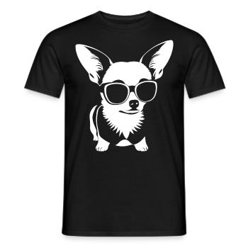 Lustiger Chihuahua mit Sonnenbrille Chihuahuas - Männer T-Shirt - Schwarz - Vorne - AI Model Male 178 light (178cm)