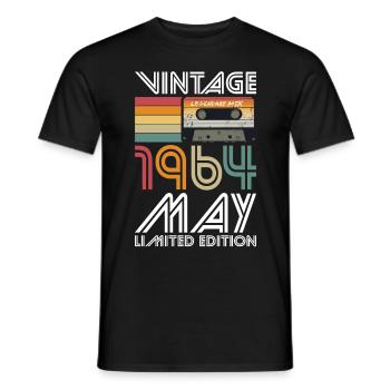 60th Birthday Vintage May 1964 Vintage 1964 - Men's T-Shirt - black - Front - AI Model Male 178 light (178cm)