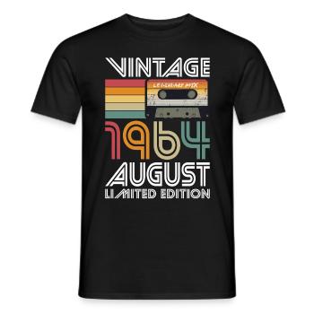 60th Birthday Vintage August 1964 Vintage 1964 - Men's T-Shirt - black - Front - AI Model Male 178 light (178cm)