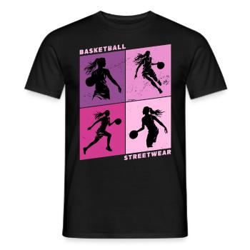 Basket-ball Femme Basketteur Joueur de basket-ball - T-shirt homme - noir - Devant - AI Model Male 178 light (178cm)