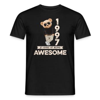 1997 Geburtstag Teddy Bär Being Awesome Orignal - Männer T-Shirt - Schwarz - Vorne - AI Model Male 178 light (178cm)