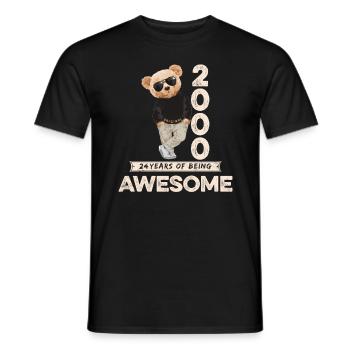 2000 Geburtstag Teddy Bär Being Awesome Orignal - Männer T-Shirt - Schwarz - Vorne - AI Model Male 178 light (178cm)