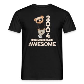 2004 Geburtstag Teddy Bär Being Awesome Orignal - Männer T-Shirt - Schwarz - Vorne - AI Model Male 178 light (178cm)
