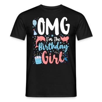 Dauphin Anniversaire Omg Je suis le - T-shirt homme - noir - Devant - AI Model Male 178 light (178cm)