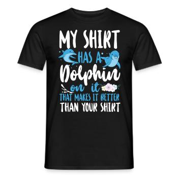 Dauphin Ma chemise a un dauphin - T-shirt homme - noir - Devant - AI Model Male 178 light (178cm)