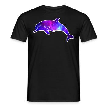Galaxie de l’espace Dolphin - T-shirt homme - noir - Devant - AI Model Male 178 light (178cm)