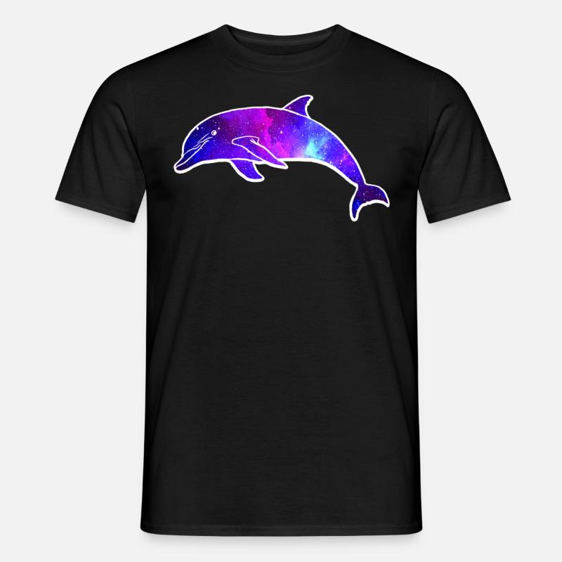 Dolphin Space Galaxy - Men’s T-shirt - black