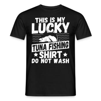 This Is My Lucky Tuna Fishing Shirt Do Not Wash - Männer T-Shirt - Schwarz - Vorne - AI Model Male 178 light (178cm)