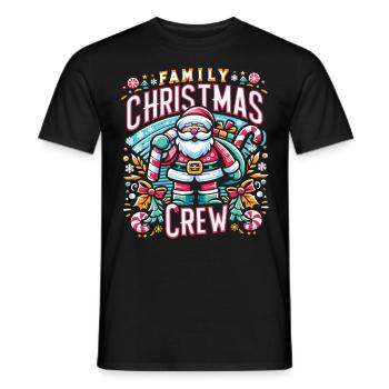Family Christmas Crew - Men's T-Shirt - black - Front - AI Model Male 178 light (178cm)