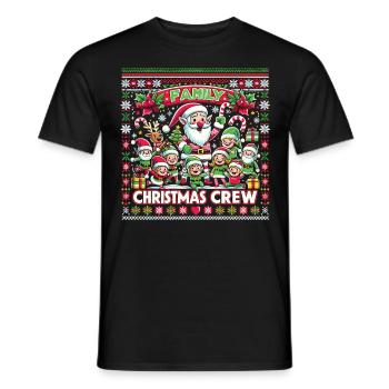 Family Christmas Crew - Men's T-Shirt - black - Front - AI Model Male 178 light (178cm)