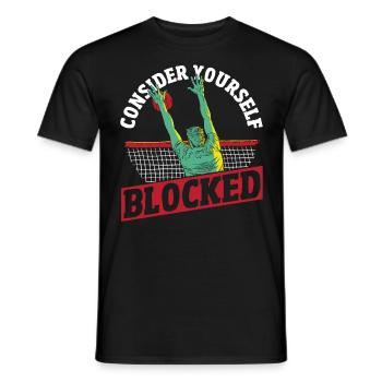 Volleyball Player Consider Yourself Blocked Volley - Men's T-Shirt - black - Front - AI Model Male 178 light (178cm)