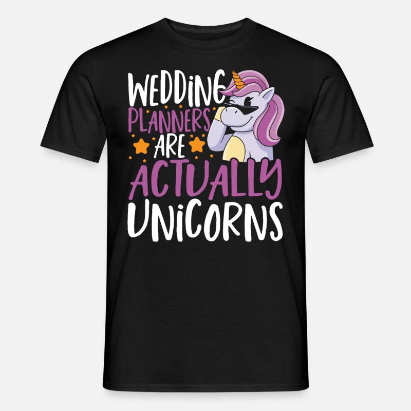 Hochzeitsplaner sind eigentlich Einhörner - Männer T-Shirt - Schwarz