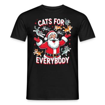 Cats For Everybody Katze Katzen Katzenliebhaber - Männer T-Shirt - Schwarz - Vorne - AI Model Male 178 light (178cm)