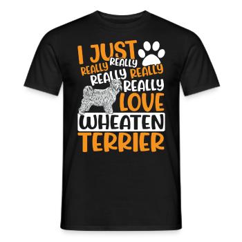 Wheatie Hund Ich liebe Wheaten Terrier einfach - Männer T-Shirt - Schwarz - Vorne - AI Model Male 178 light (178cm)